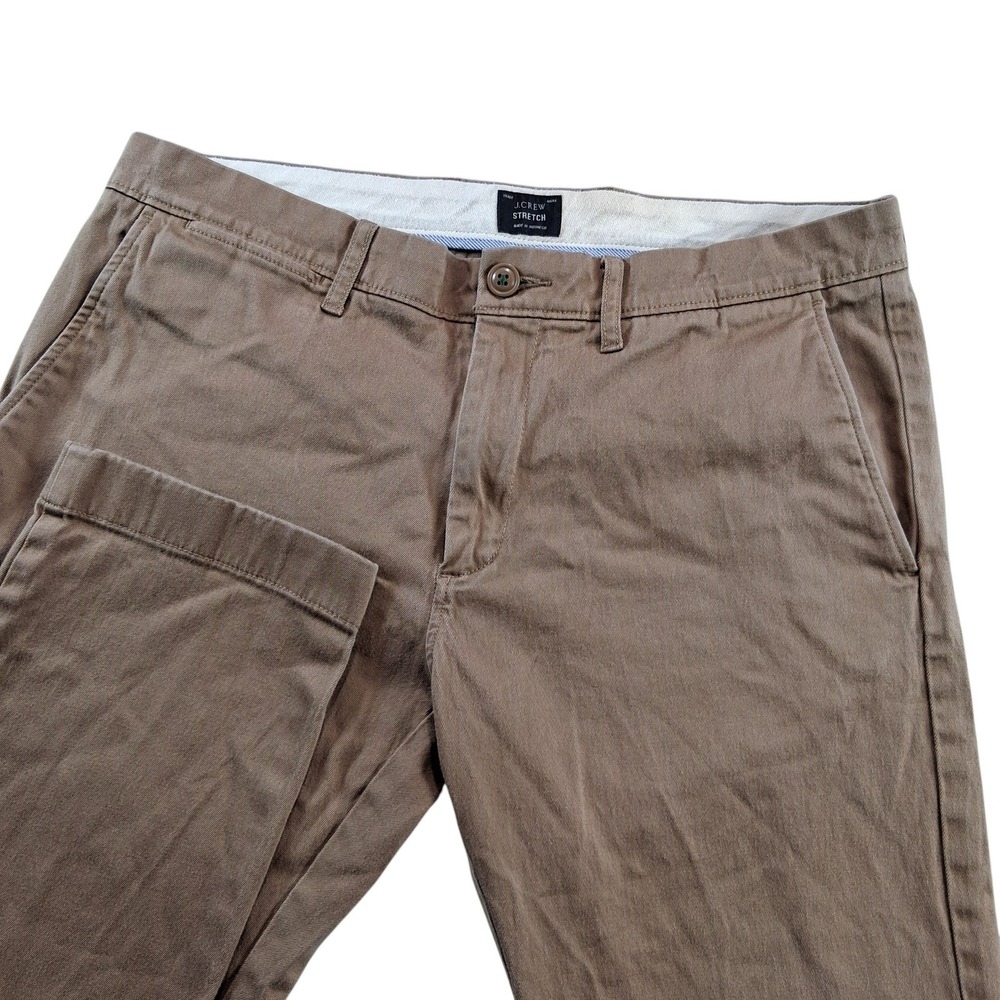 J.Crew‎ 484 Slim Chino Pants Mens 31x32 Brown Stretch Cotton Twill